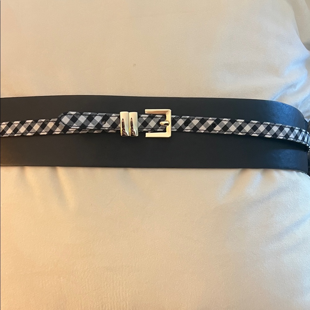 White House black market - Black and White gingham and silver belt